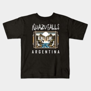 Iguazu Falls Argentina -Cool Art Deco Art Kids T-Shirt